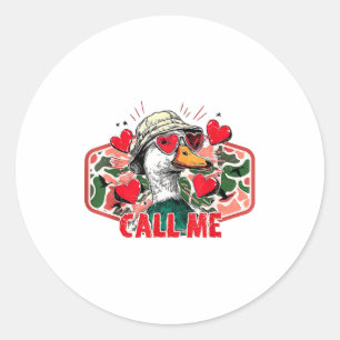 Grappige Valentijnsdag Noem Me Eend Jacht Mannen V Ronde Sticker