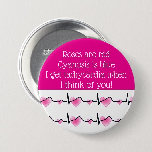 Grappige Valentijnsdag Nurse Doctor Button (Voorkant /achterkant)