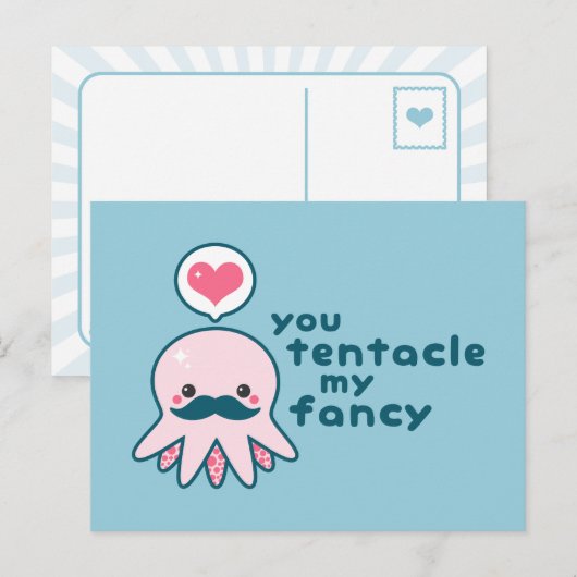 Grappige Valentijnsdag Octopus Feestdagenkaart (Voorkant / Achterkant)