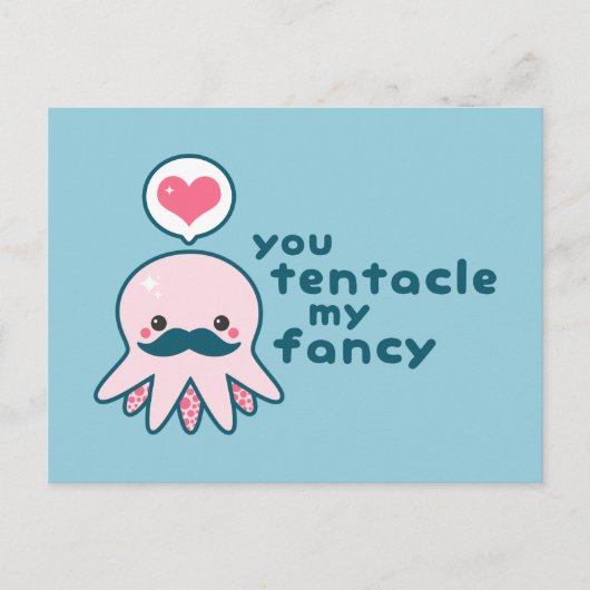 Grappige Valentijnsdag Octopus Feestdagenkaart (Voorkant)