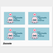 Grappige Valentijnsdag Octopus Rechthoekige Sticker (Vel)
