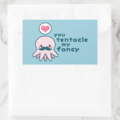 Grappige Valentijnsdag Octopus Rechthoekige Sticker (Tas)