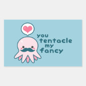 Grappige Valentijnsdag Octopus Rechthoekige Sticker (Voorkant)