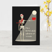 Grappige Valentijnsdag Skelet, Beender- echte bewo Kaart (Gele Bloem)