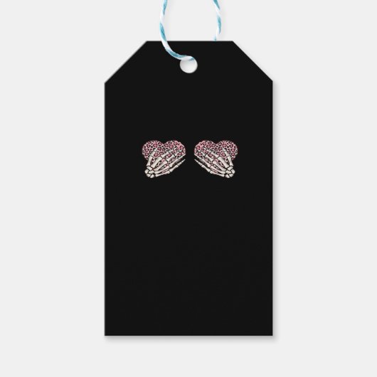 Grappige Valentijnsdag Skelet Handen Harten Meisje Cadeaulabel (Voorkant)