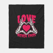 Grappige Valentijnsdag skelet hart handen Fleece Deken (Voorkant)