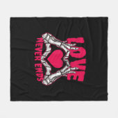 Grappige Valentijnsdag skelet hart handen Fleece Deken (Voorkant (Horizontaal))