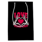 Grappige Valentijnsdag skelet hart handen Medium Cadeauzakje (Voorkant)