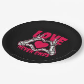 Grappige Valentijnsdag skelet hart handen Papieren Bordje (Gekanteld)