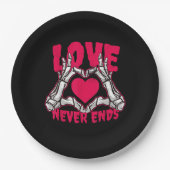 Grappige Valentijnsdag skelet hart handen Papieren Bordje (Voorkant)