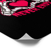 Grappige Valentijnsdag skelet hart handen Poster (Hoek)