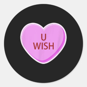 Grappige Valentijnsdag Snoep Conversation Heart U Ronde Sticker