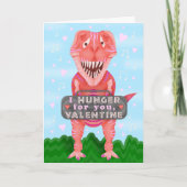 Grappige Valentijnsdag T Rex Dinosaur Hunger Schat Feestdagen Kaart (Voorkant)
