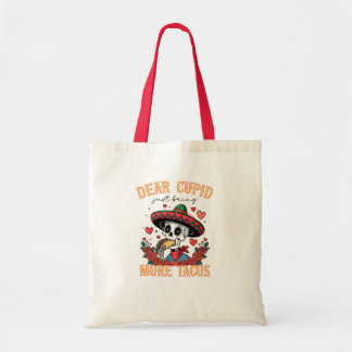 Grappige Valentijnsdag Taco Lover Skeleton Tote Bag
