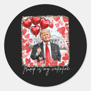 Grappige Valentijnsdag Trump Is Mijn Valentijn Roo Ronde Sticker