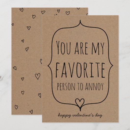 Grappige Valentijnsdag van het Hart van het Feestdagenkaart (Voorkant / Achterkant)