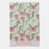 Grappige Valentijnsdag Venus Flytrap Plant Theedoek (Verticaal)