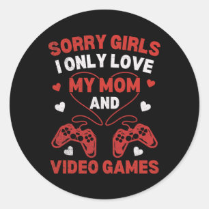 Grappige Valentijnsdag voor jongens Kids Videogame Ronde Sticker