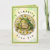 Grappige Valentijnsdag Waterverf Frog & Aangepaste Kaart (Voorkant)