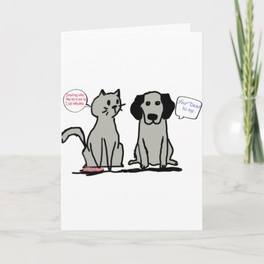Grappige Valentijnse Kaart Hond en Kat (Voorkant)