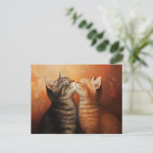 Grappige Valentijnse kittens zoenen Briefkaart (Staand voorkant)