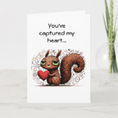 Grappige Valentijnseikhoorn Kaart (Voorkant)