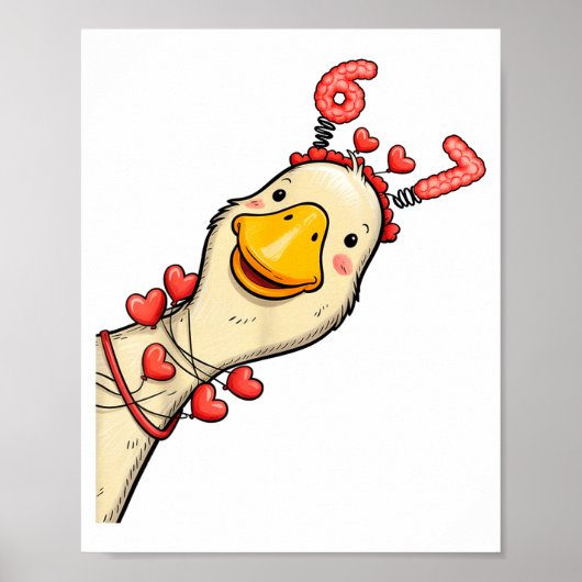 Grappige Valentijnsgans 6 7 Zes Zeven Meme Matchin Poster (Voorkant)
