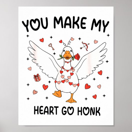 Grappige Valentijnsgans Coquette Je Laat Mijn Hart Poster (Voorkant)