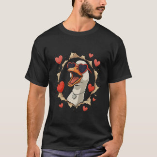 Grappige Valentijnsgans ontwerp voor vrouwen meisj T-shirt