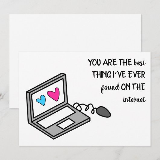 Grappige Valentijnsharten Computer Aankondiging (Voorkant / Achterkant)