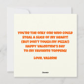 Grappige Valentijnskaart Ik hou meer van jou dan v Feestdagenkaart (Achterkant)