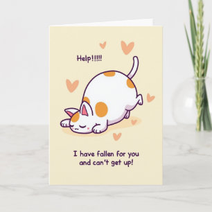 Grappige Valentijnskaart met Kat Verliefd op Jou Kaart