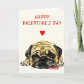 Grappige Valentijnskaart met Pug-hond Kaart (Voorkant)