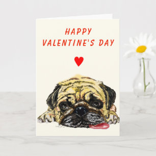 Grappige Valentijnskaart met Pug-hond Kaart