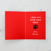 Grappige Valentijnskaart van hond naar baasje Kaart (Binnen)