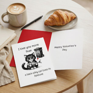 Grappige Valentijnskaart voor Kattenliefhebbers –  Kaart