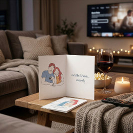 Grappige Valentijnskaart voor koppels met tv-afsta Kaart