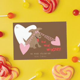 Grappige Valentijnskaarten voor de klas met hond Bedankkaart