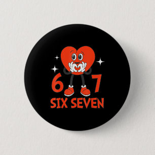 Grappige Valentijnskaarten Zes Zeven Hartjes 6 7 M Ronde Button 5,7 Cm