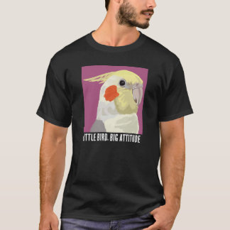 Grappige valkparkiet Kleine vogel Grote houding Po T-shirt