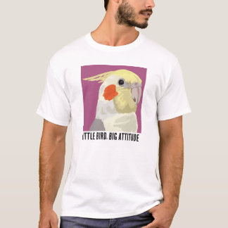 Grappige valkparkiet Kleine vogel Grote houding Po T-shirt