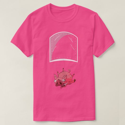 Grappige Vallende Varkenszak T-shirt (Design voorkant)