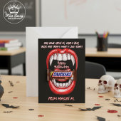 Grappige Vampier Bijt Halloween Snoep Gram Notitiekaartje