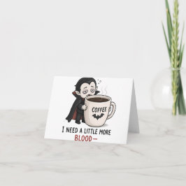 Grappige Vampier Koffie Halloween Illustratie Bedankkaart