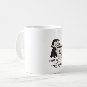 Grappige Vampier Koffie Halloween Illustratie Koffiemok