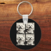 Grappige vampier Maltezer Y Cute hond Halloween ko Sleutelhanger (Voorkant)