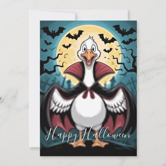Grappige Vampiergans Halloween Feestdagenkaart (Voorkant)