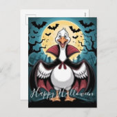 Grappige Vampire Goose Halloween Feestdagenkaart (Voorkant / Achterkant)