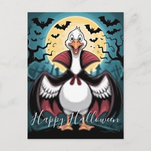 Grappige Vampire Goose Halloween Feestdagenkaart (Voorkant)