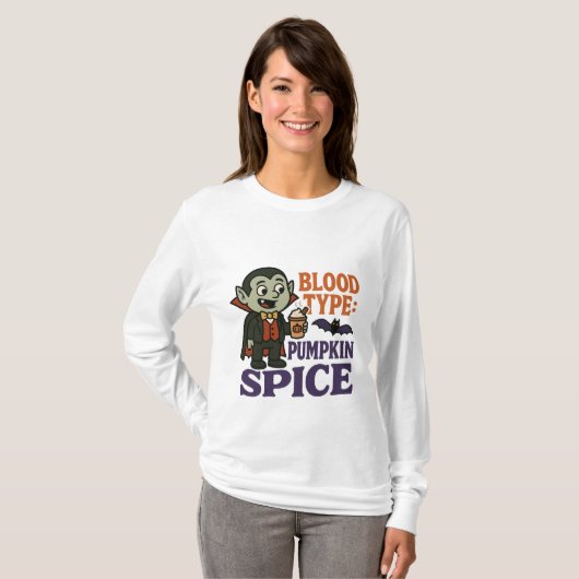 Grappige Vampire Pumpkin Spice - Halloween T-shirt (Voorkant volledig)